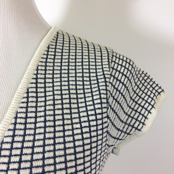 NWOT Anthropologie Moth navy and white cardigan - Picture 2 of 5